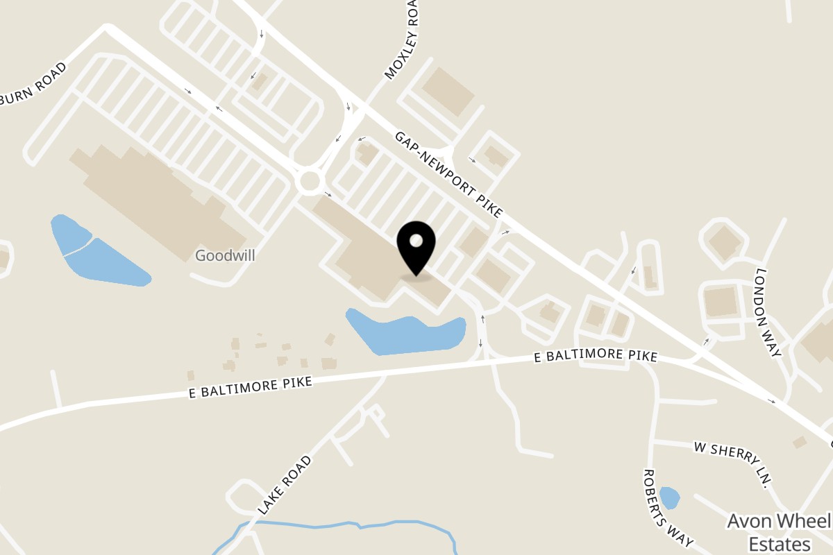 Map showing the location of bravopizzaavondale.com on 817 Gap Newport Pike in Avondale